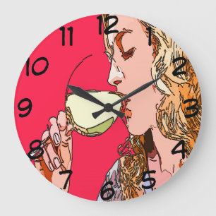Grande Horloge Ronde Heure pour le vin, visage d'horloge