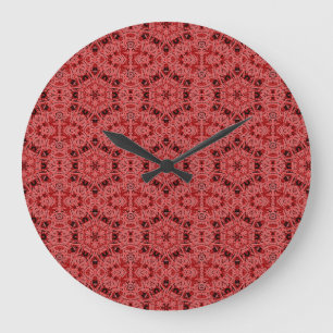 Grande Horloge Ronde hexagones sur l'horloge rouge