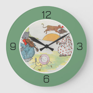 Grande Horloge Ronde Hey Diddle Diddle Collection de fête d'anniversair