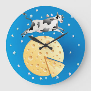 Grande Horloge Ronde Hey Diddle Diddle, La vache a sauté sur l'horloge