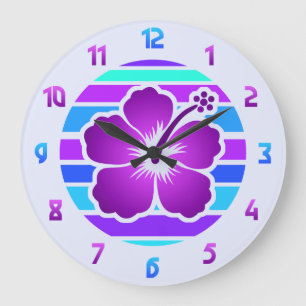 Grande Horloge Ronde Hibiscus