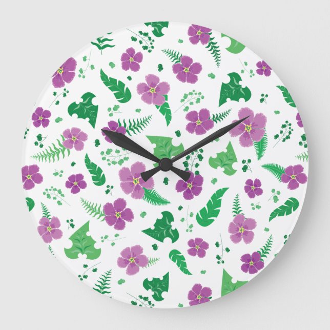 Grande Horloge Ronde Hibiscus pourpre (Recto)