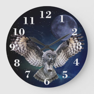Grande Horloge Ronde Hibou en vol
