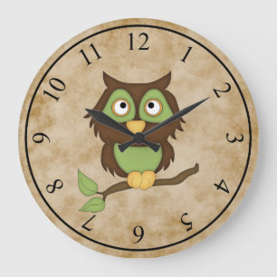 Grande Horloge Ronde Hibou sage