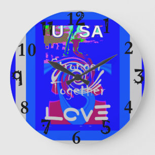 Grande Horloge Ronde Hillary USA Président Stronger Together spirit