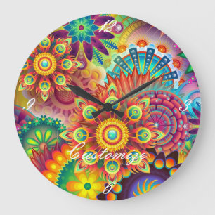 Grande Horloge Ronde Hippie Super Techno Psychedelic Thunder_Cove