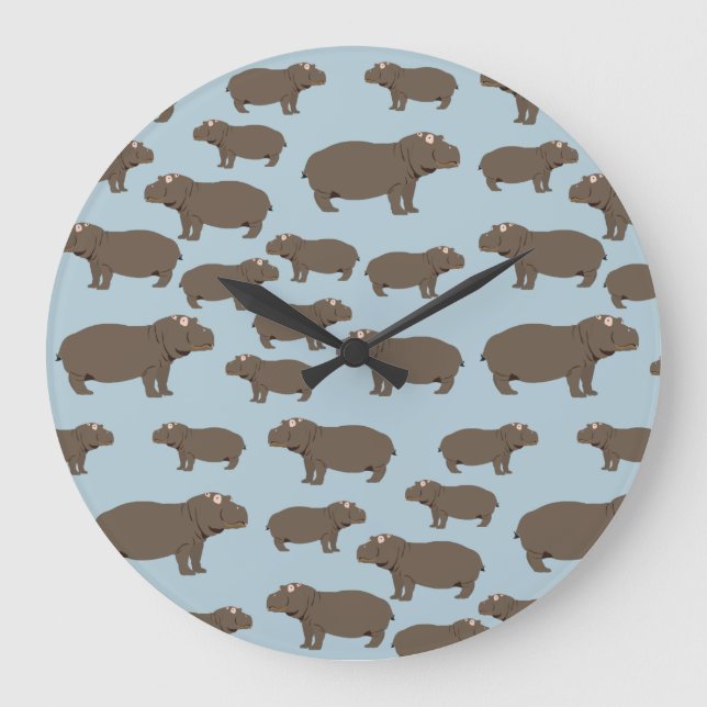 Grande Horloge Ronde Hippopotame Hippo Motif (Recto)