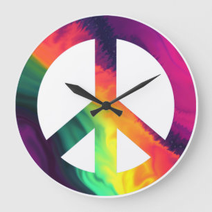 Grande Horloge Ronde Hippy peace sign large clock