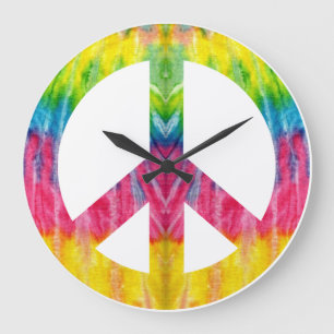 Grande Horloge Ronde Hippy peace sign large clock
