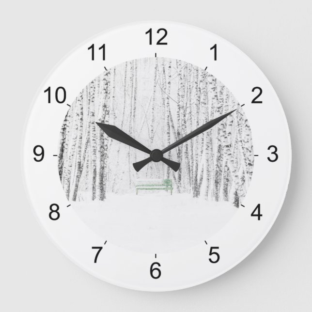 Grande Horloge Ronde Histoire de Noël blanche (Recto)