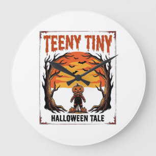 Grande Horloge Ronde Histoire d'Halloween Teeny Tiny Épouvantable Scène