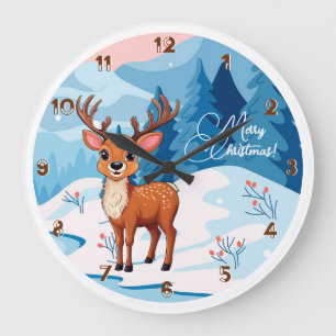 Grande Horloge Ronde Ho-Ho-Ho ! C'est une Montre Reindeer Kids