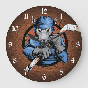 Grande Horloge Ronde Hockey Rat Large Clock