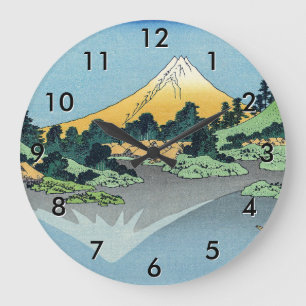 Grande Horloge Ronde Hokusai - Le Mont Fuji reflète le lac Kawaguchi