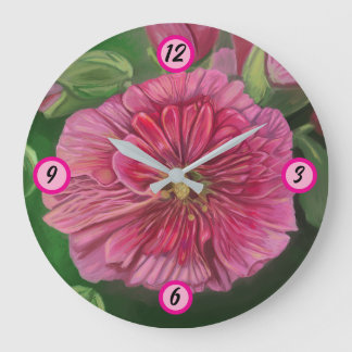 Grande Horloge Ronde Hollyhock Rouge Rosé et Frères
