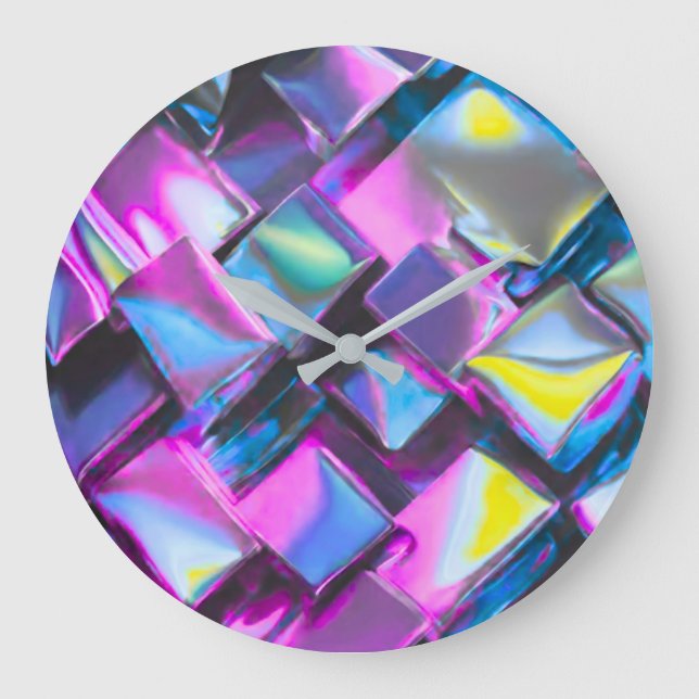 Grande Horloge Ronde Holographic Neon Glow Aesthetic  (Recto)