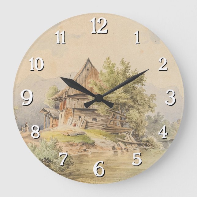 Grande Horloge Ronde Holzhütte am See - Carl Lafite (Recto)