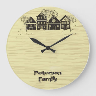 Grande Horloge Ronde Home Large clock with personal name of the family