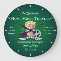Home Movie Theater Popcorn Clapperboard Film Round
