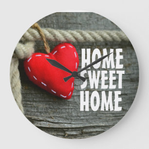 Grande Horloge Ronde HOME SWEET HOME RUSTIC Wall Clock