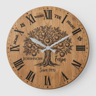 Grande Horloge Ronde Homestead Wall Clock | Custom Name & Year