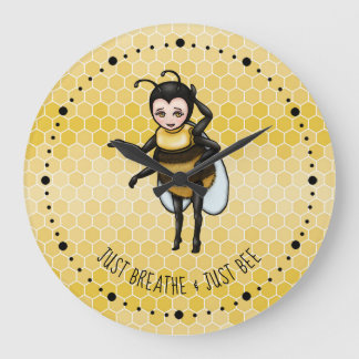 Grande Horloge Ronde Honey Bee Just Breathe & Just Bee