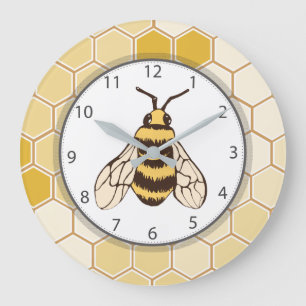 Grande Horloge Ronde Honeycomb Bumblebee