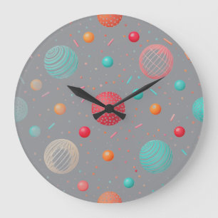 Grande Horloge Ronde "Horloge murale moderne aux cercles colorés