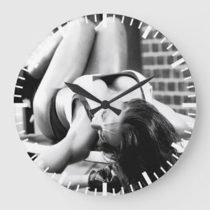 Grande Horloge Ronde Hot Femme Fitness Girl