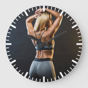 Grande Horloge Ronde Hot Femme Fitness Girl
