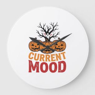 Grande Horloge Ronde Humeur actuelle Halloween Citrouille Conception de