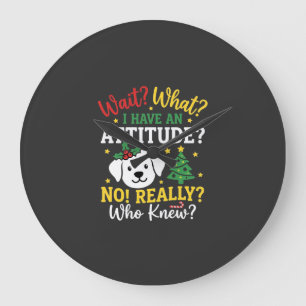 Grande Horloge Ronde Humeur de chien de Noël Humour de fêtes