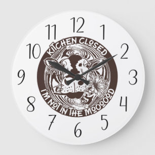 Grande Horloge Ronde humeur de vache de cuisine