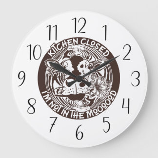 Grande Horloge Ronde humeur de vache de cuisine