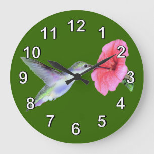 Grande Horloge Ronde Humming Bird Wall Clock