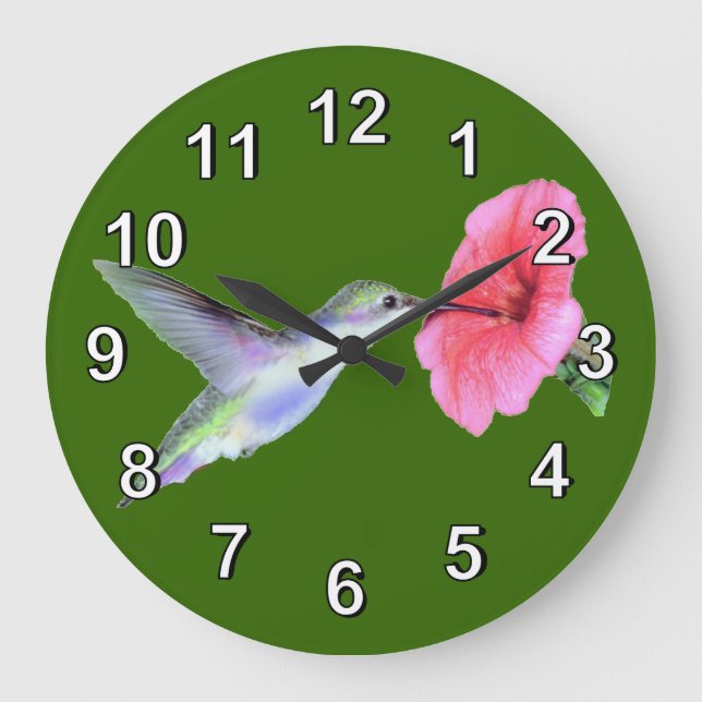 Grande Horloge Ronde Humming Bird Wall Clock (Recto)