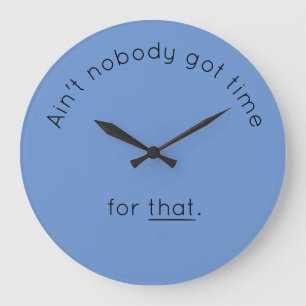 Grande Horloge Ronde Humorous Blue Wall Clock