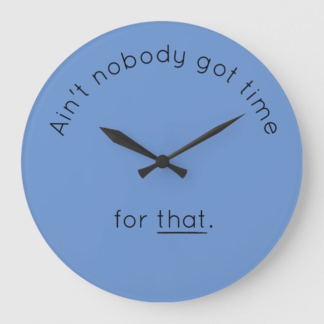 Grande Horloge Ronde Humorous Blue Wall Clock (Recto)