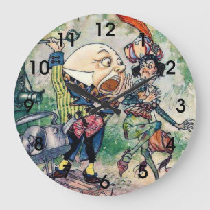 Grande Horloge Ronde Humpty Dumpty au pays des merveilles