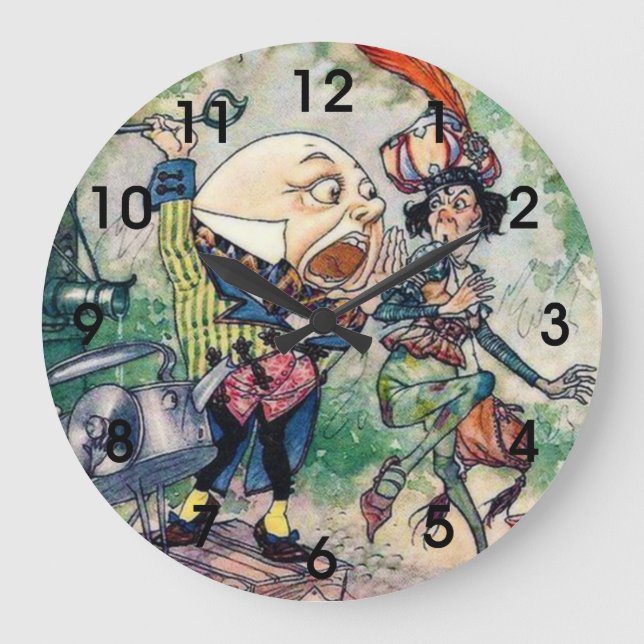 Grande Horloge Ronde Humpty Dumpty au pays des merveilles (Recto)