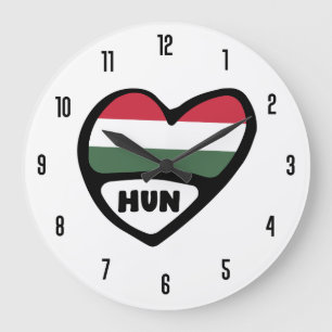 Grande Horloge Ronde Hungary Country Code HUN Flag Heart