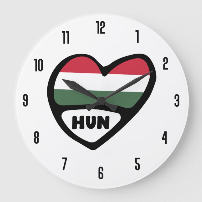 Grande Horloge Ronde Hungary Country Code HUN Flag Heart (Recto)