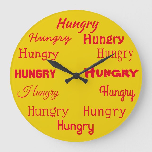Grande Horloge Ronde Hungry Word Print Design (Recto)