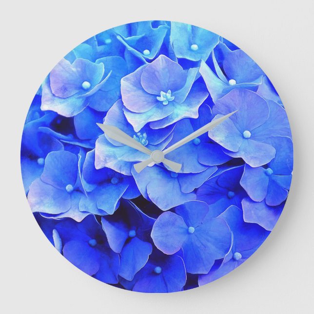 Grande Horloge Ronde Hydrangea Blues (Recto)