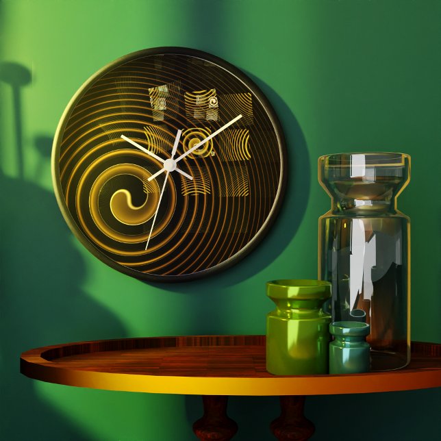 Grande Horloge Ronde Hypnosis Abstract Art Round (Hypnosis Abstract Art Round Clock)