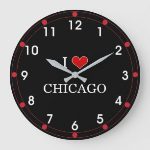 Grande Horloge Ronde I Love Chicago