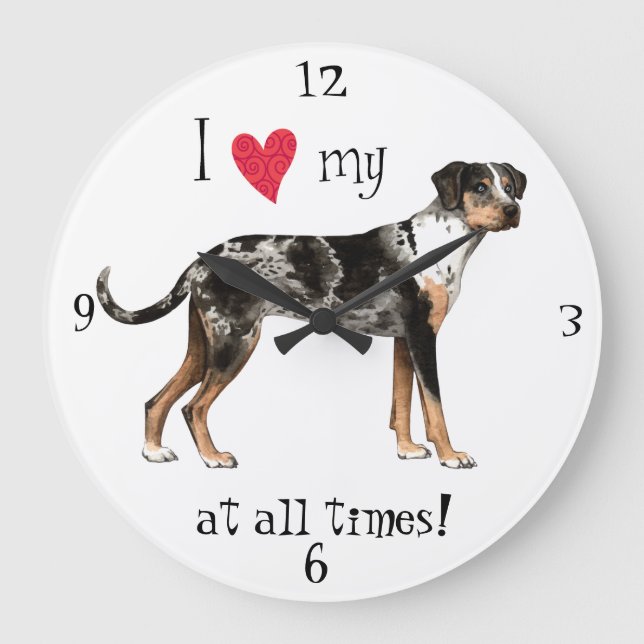 Grande Horloge Ronde I Love my Catahoula Leopard Dog (Recto)