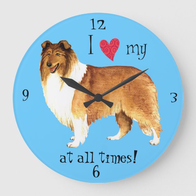 Grande Horloge Ronde I love my collie (Recto)