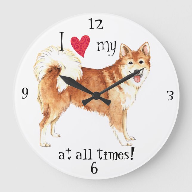 Grande Horloge Ronde I Love my Icelandic Sheepdog (Recto)