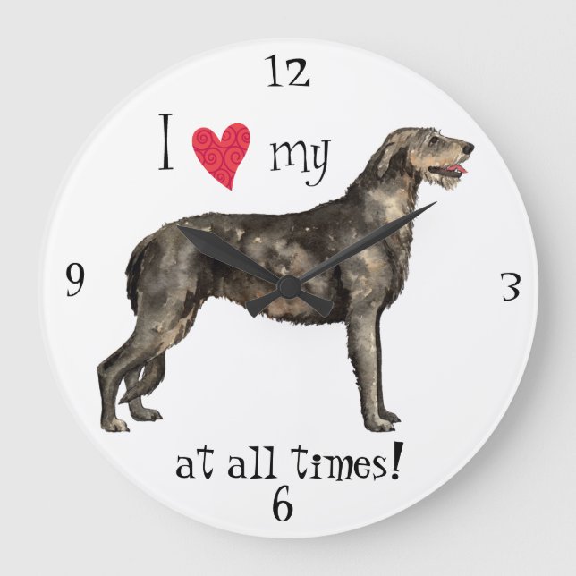 Grande Horloge Ronde I Love my Irish Wolfhound (Recto)